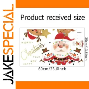 Festive Christmas Wall Sticker with Santa and Reindeer