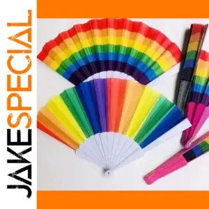Vibrant Rainbow Foldable Hand Fan