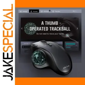 Grey Wireless Trackball Mouse with 8 Buttons