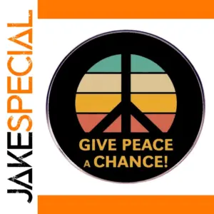 Peace Symbol Metal Pin with Stripes