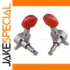 Chromed Folk Guitar Tuning Pegs with Red Knobs