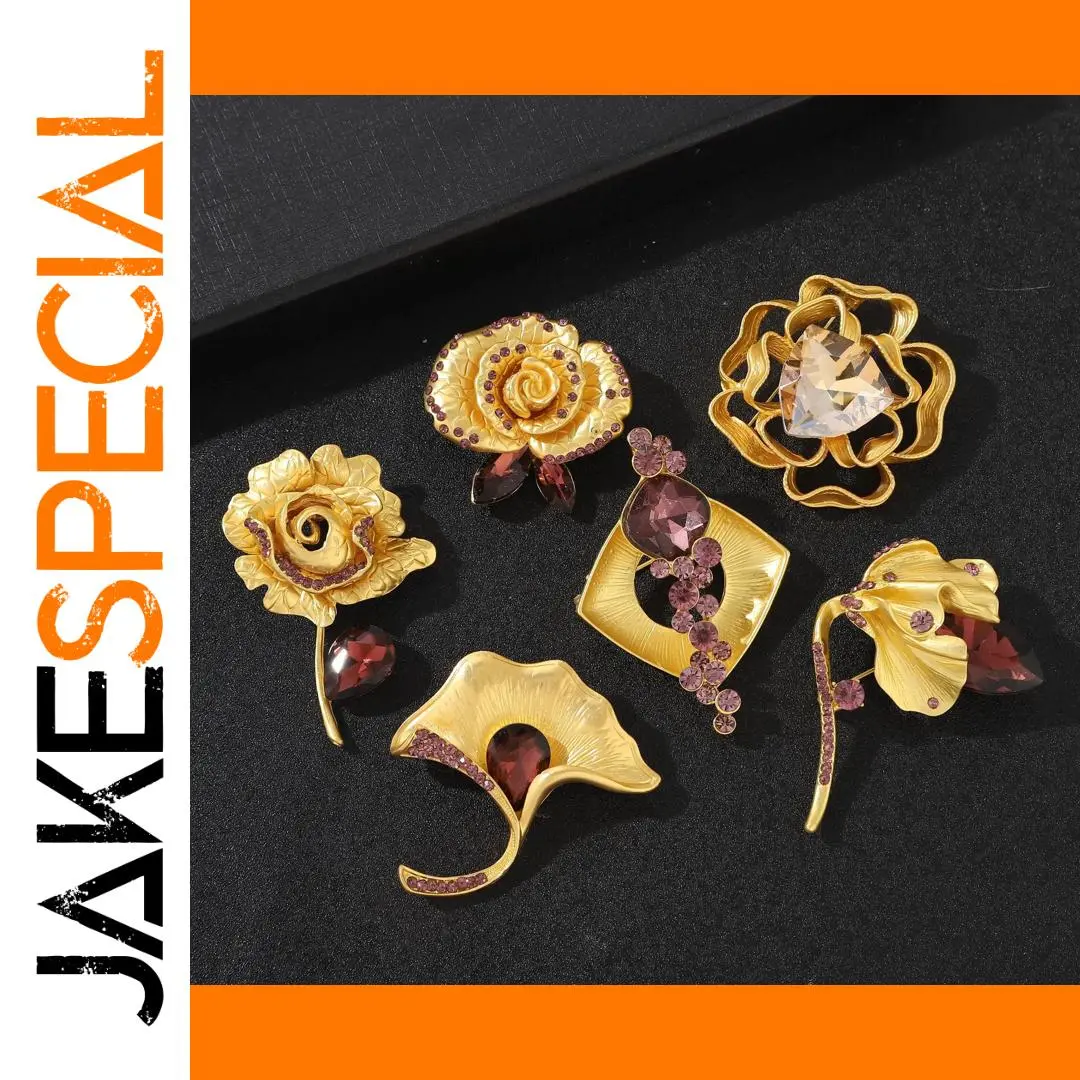 Elegant Unisex Gold-Tone Fashion Brooch 1 Elegant Unisex Gold-Tone Fashion Brooch