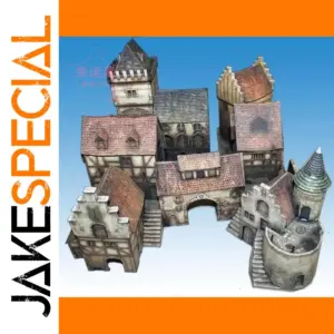 Medieval Port Scene Paper Model 1:87 Scale