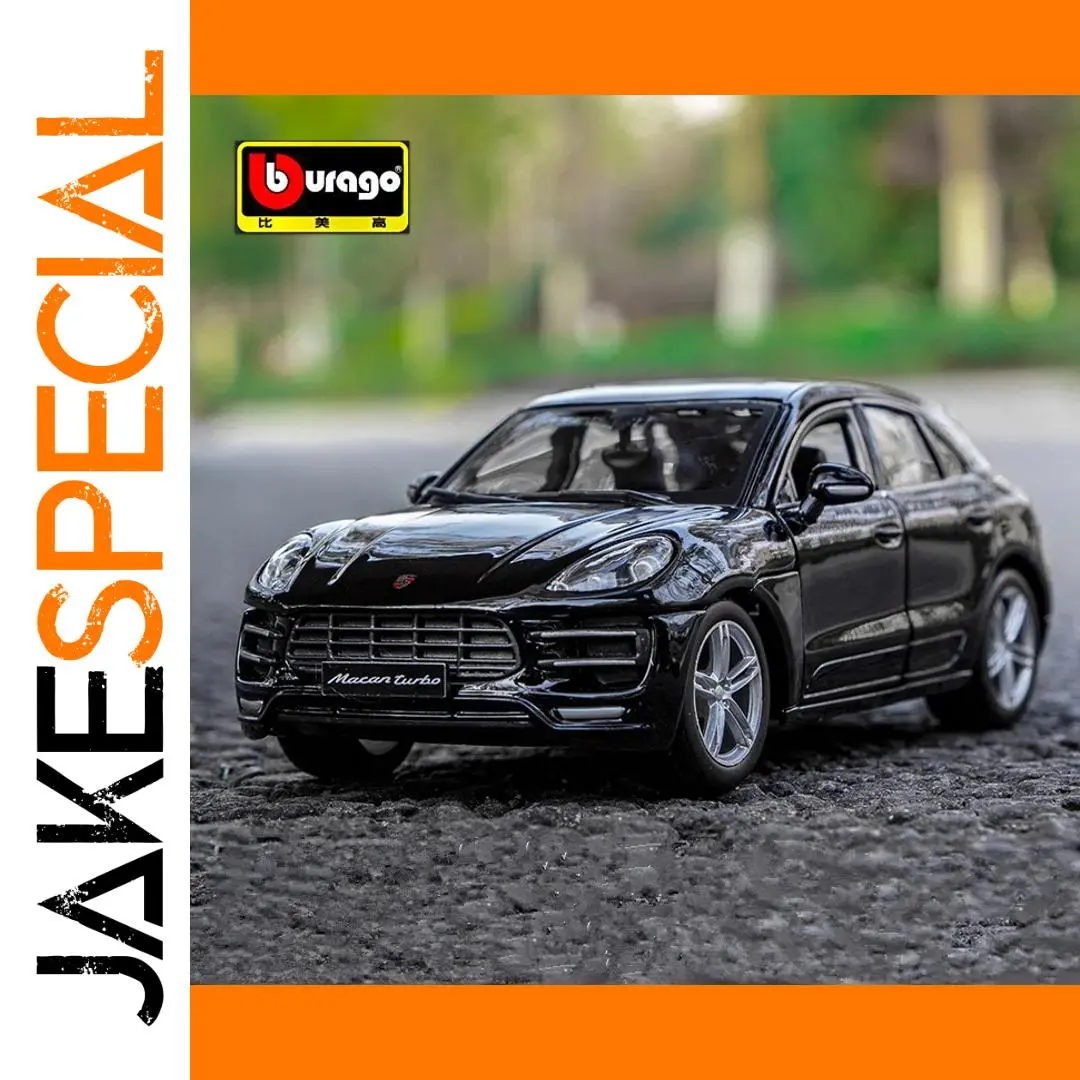 Black Porsche Macan Turbo 1:24 Diecast Model 1 Black Porsche Macan Turbo 1:24 Diecast Model