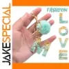 Green Pompom "LOVE" Letter Keychain