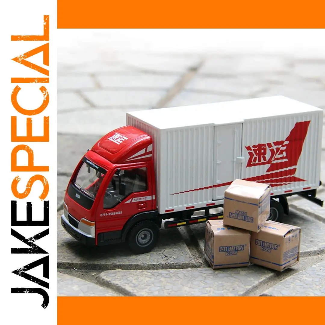 Red Alloy Van Truck Model 1:50 Scale 1 Red Alloy Van Truck Model 1:50 Scale