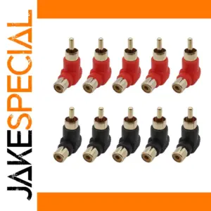 90-Degree RCA Connector Set for Audio/Video