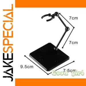 Action Figure Support Stand 9.5x7.5cm, Black/Transparent