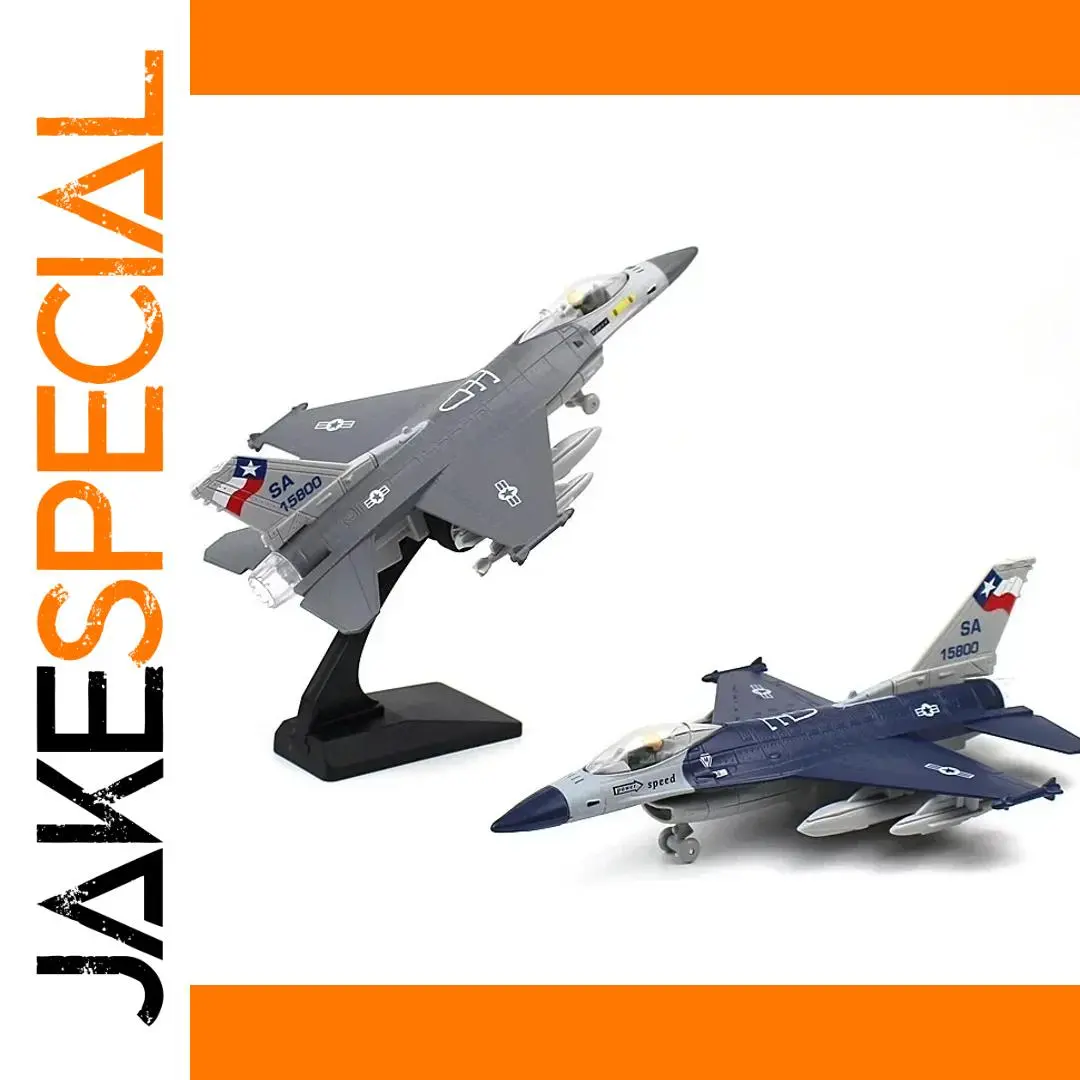 F16 Alloy Fighter Model in Blue and Gray 1 F16 Alloy Fighter Model in Blue and Gray
