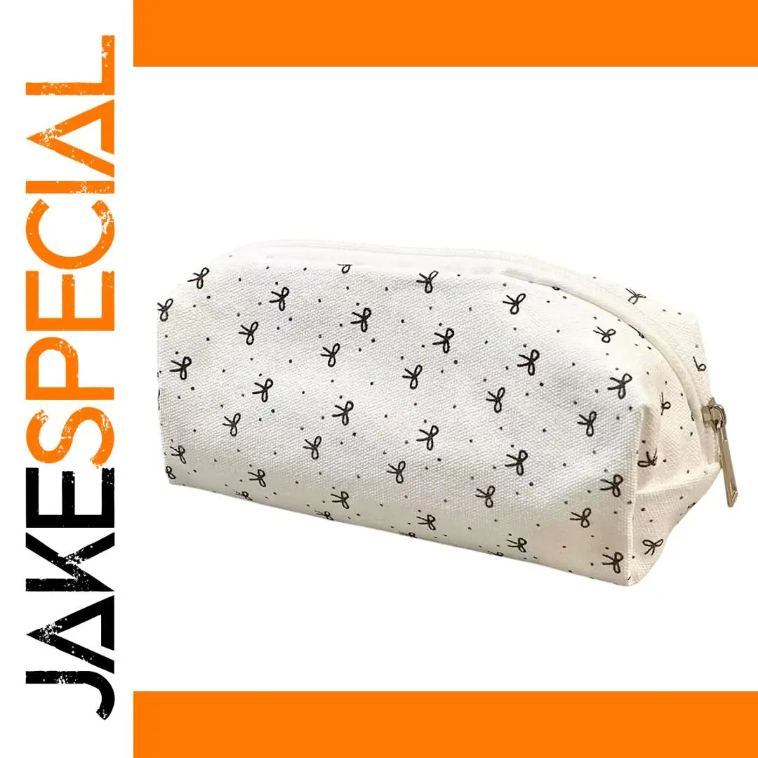 White Bow-Shaped Pencil Case for Women 1 White Bow-Shaped Pencil Case for Women