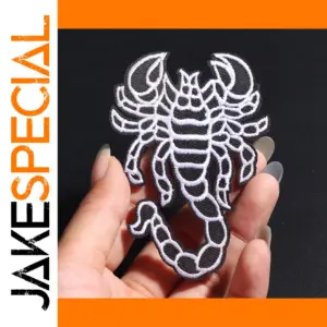 Punk Black Scorpion Embroidered Patch 8.5x6 cm