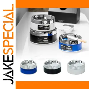 Sleek Stainless Steel Windproof Ashtray