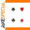 Set of Four Playing Card Brooches in Gold Tone