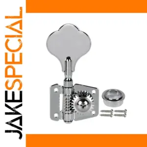 Vintage Open Gear Bass Tuning Peg in Chrome or Black