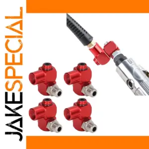 Red 360-Degree Air Hose Connectors Set of Four