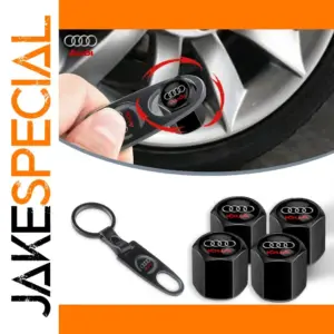 Black Metal Tire Valve Caps Set for Vehicles