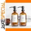 Amber Glass Soap Dispensers with Stainless Steel Pumps