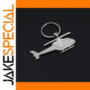 Silver Zinc Alloy Helicopter Keychain