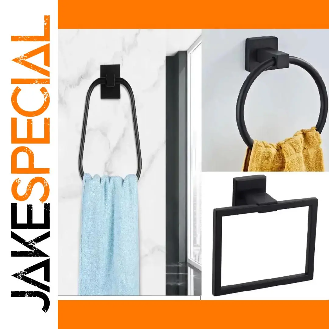 Modern Black Stainless Steel Towel Ring 1 Modern Black Stainless Steel Towel Ring
