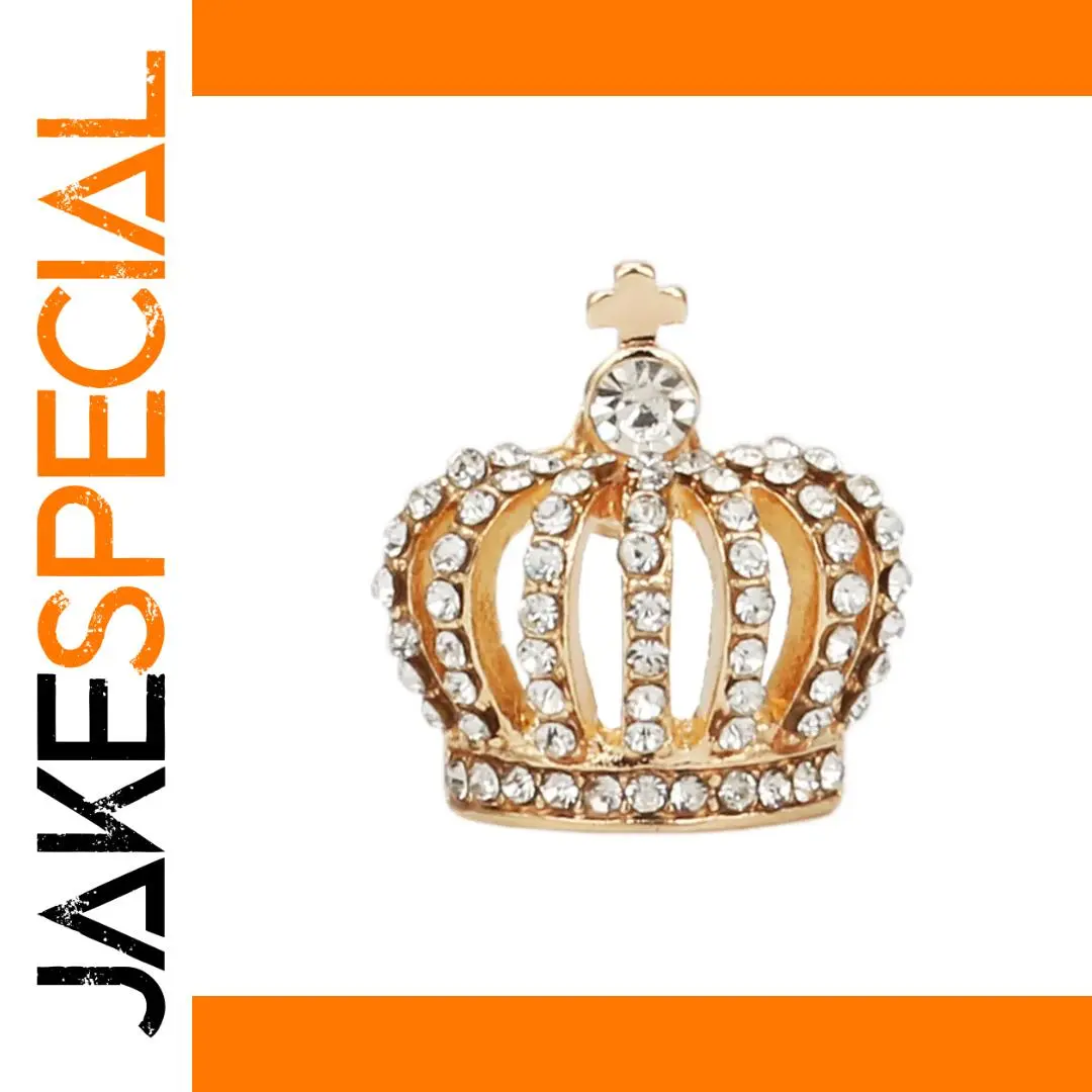 Vintage Openwork Crown Brooch with Rhinestones 1 Vintage Openwork Crown Brooch with Rhinestones