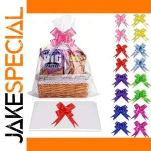 Large Transparent Gift Bags with Bows Set
