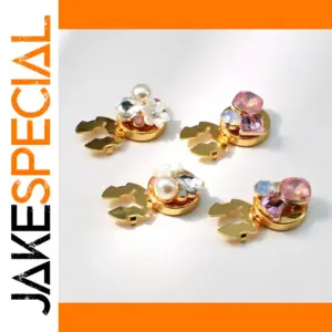Colored Diamond Pearl Cufflink Set in Gold