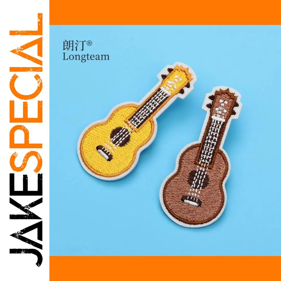 Vibrant embroidered guitar patch AS-007 1 Vibrant embroidered guitar patch AS-007