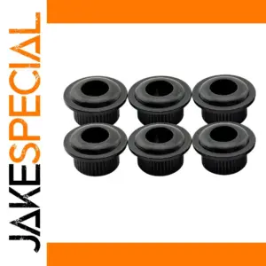 Set of Six Black Guitar Tuner Bushings for Vintage Conversion