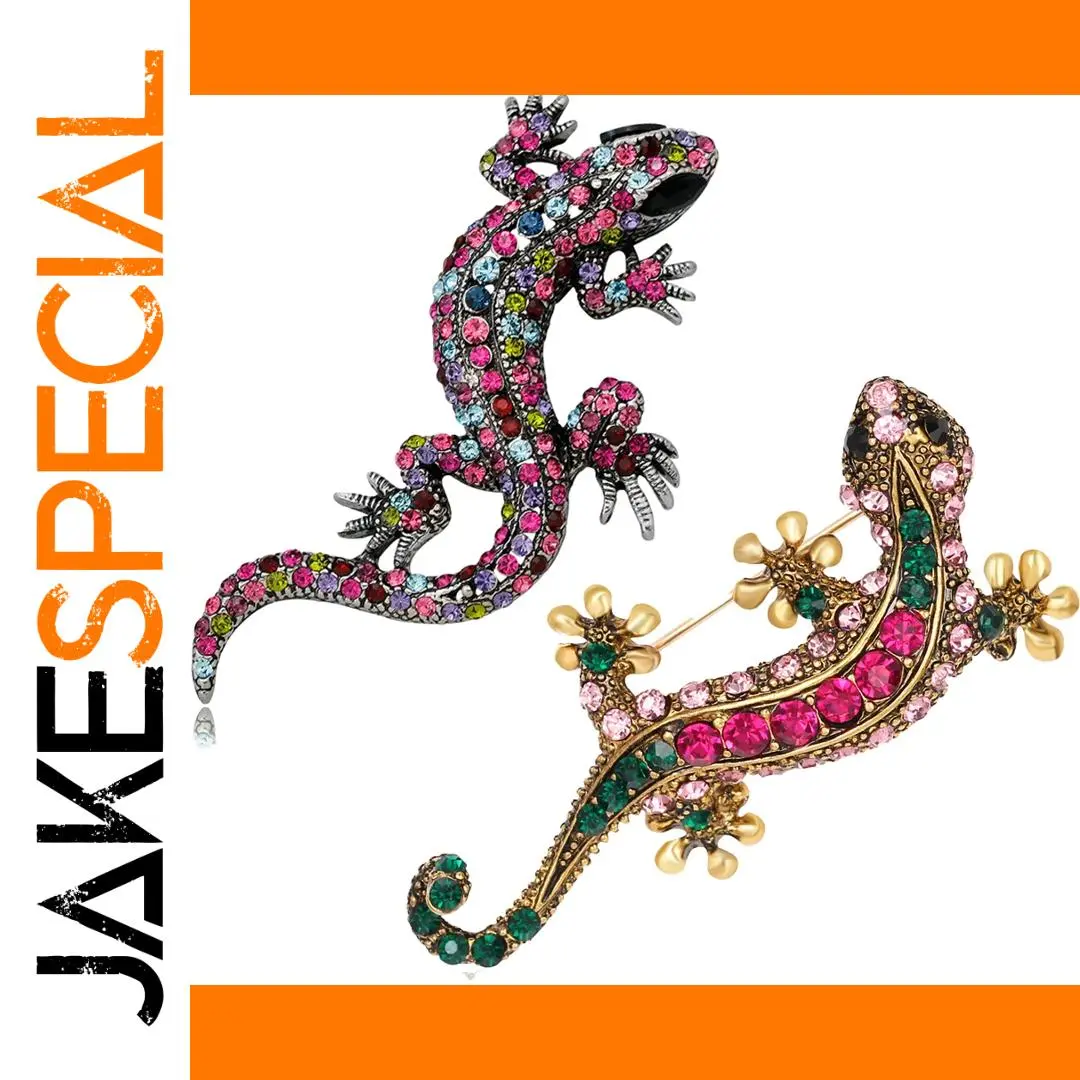 Vintage Lizard Brooch with Diamond Details 1 Vintage Lizard Brooch with Diamond Details