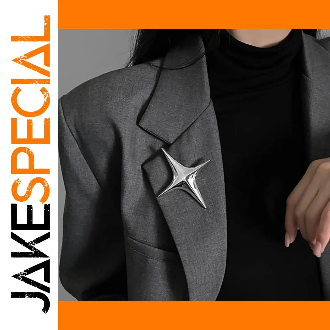 Silver Cross Star Brooch for Women and Men 1 Silver Cross Star Brooch for Women and Men