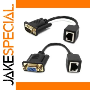 VGA to RJ45 Adapter Cable 15cm Black