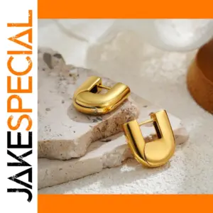 Stainless Steel U-Shaped Hoop Earrings