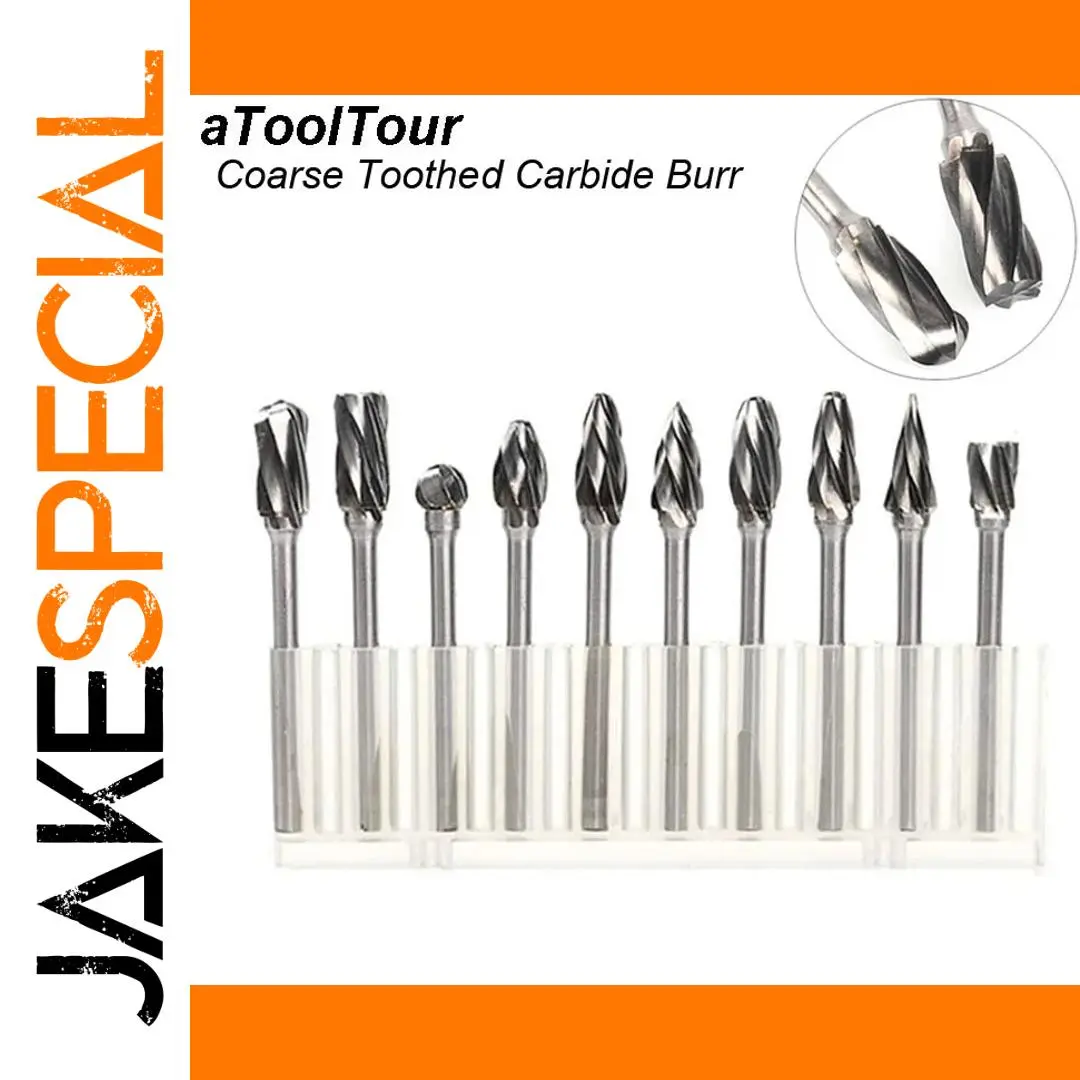 10-Piece Tungsten Carbide Rotary Burr Set 1 10-Piece Tungsten Carbide Rotary Burr Set
