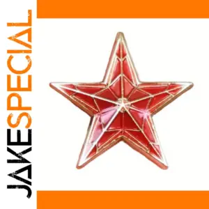 Red Vintage Star Brooch with Enamel Finish