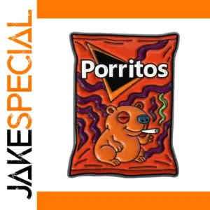 Potato Chip Capybara Badge with Vibrant Design
