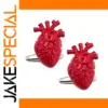 Punk Red Heart-shaped Cufflinks in Alloy