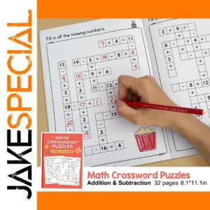 Math Crossword Puzzle Set for Kids 5-8