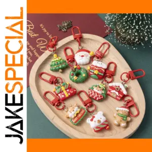 Festive Cartoon Christmas Keychain Collection