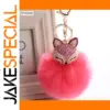 Vibrant Fox Keychain with Rhinestones and Pearls
