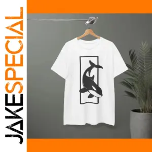White Killer Whale Graphic T-Shirt for Men and Women