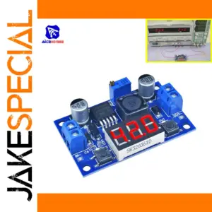 Blue Adjustable LM2596 DC-DC Converter Module with Voltmeter