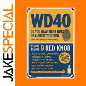 Vintage WD40 Tin Sign for Walls