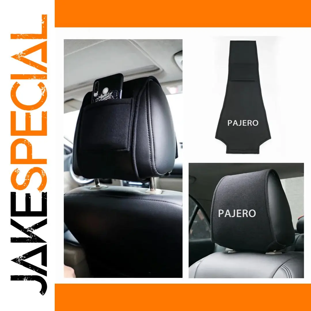 Pajero Black Headrest Cover 62x24cm 1 Pajero Black Headrest Cover 62x24cm