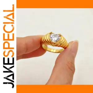 Elegant Heart-Shaped Cubic Zirconia Stainless Steel Ring