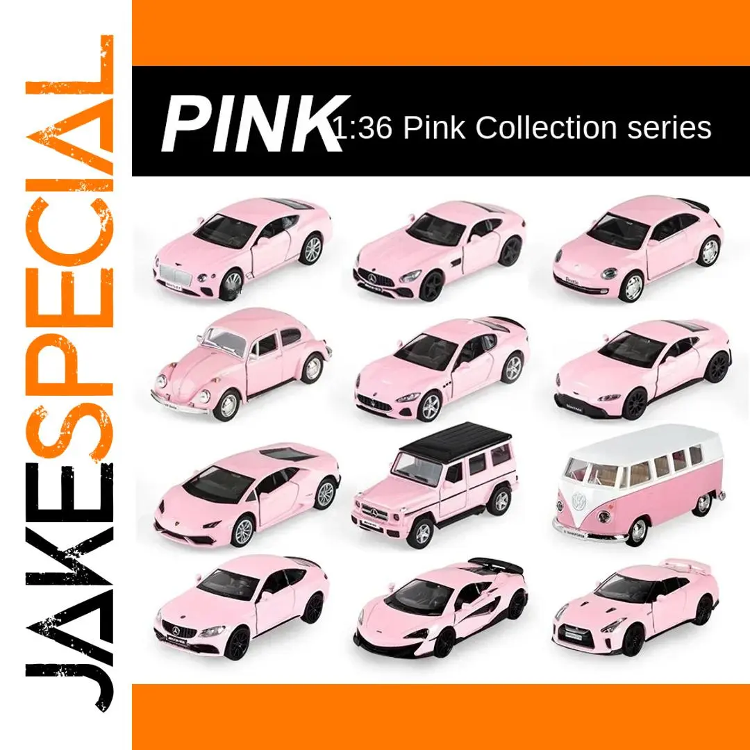 Pink 1:36 Scale Diecast Alloy Model Car Set 1 Pink 1:36 Scale Diecast Alloy Model Car Set