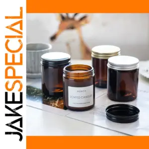 8oz UV-Protection Amber Glass Candle Jars