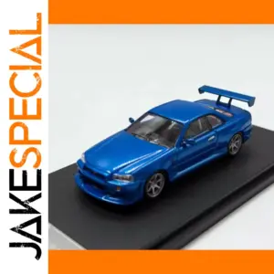 Blue Nissan Skyline GTR R34 Diecast Model 1:64 Scale