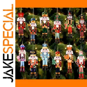 Festive Wooden Nutcracker Soldier Ornaments Set