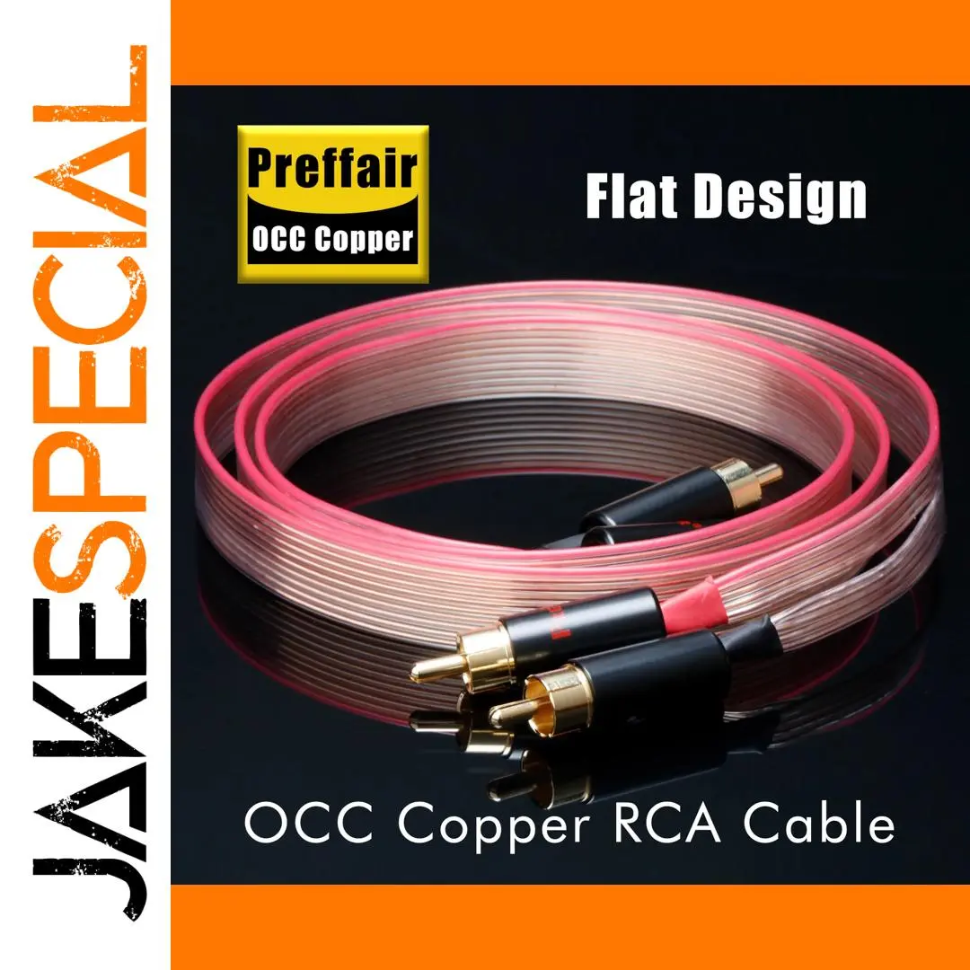 High-Quality OCC Flat RCA Signal Cable 14mm 1 High-Quality OCC Flat RCA Signal Cable 14mm