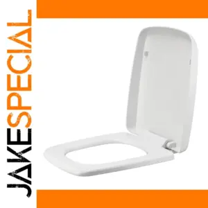 Durable White D-Shaped Toilet Seat